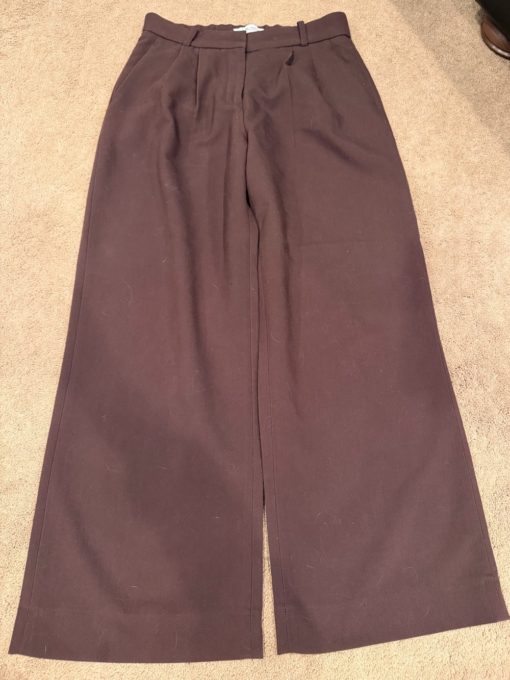 Abercrombie & Fitch Sloane Tailored Wide-Leg Pants - Deep Brown